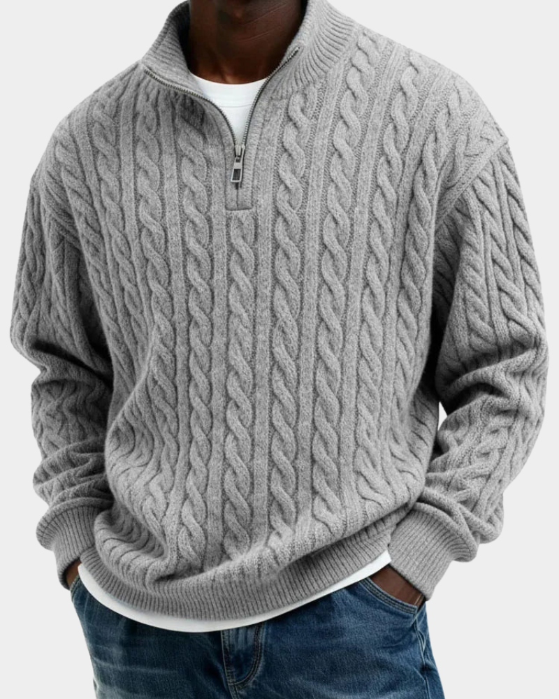 Chris | Pullover clássico com fecho de polo