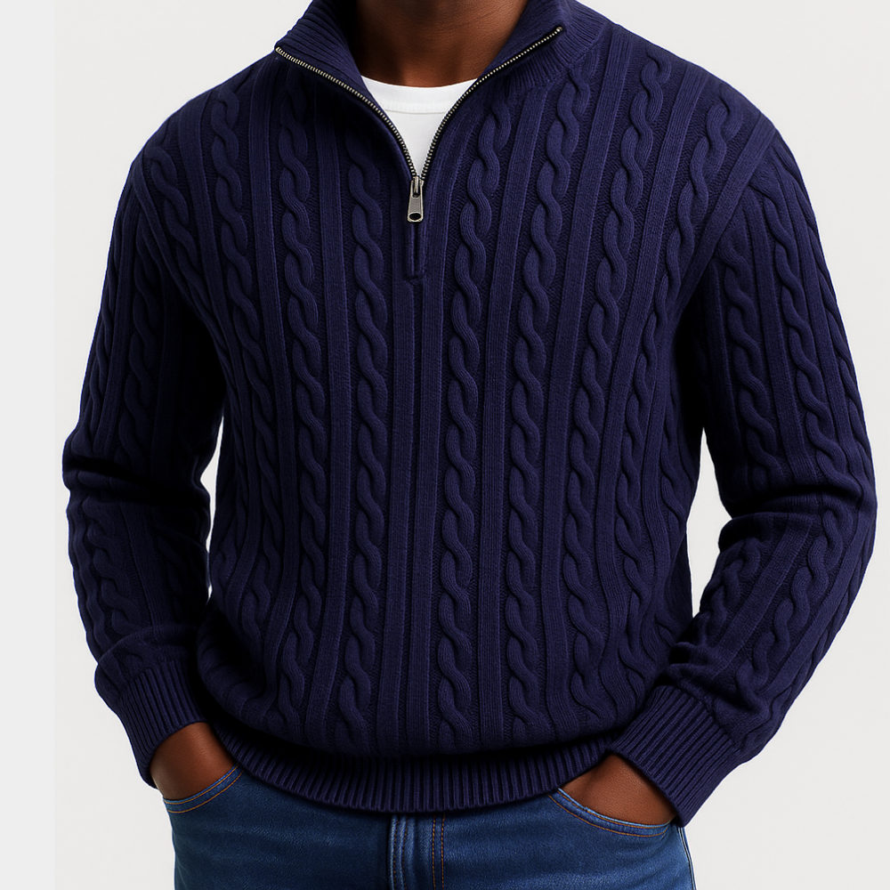 Chris | Pullover clássico com fecho de polo