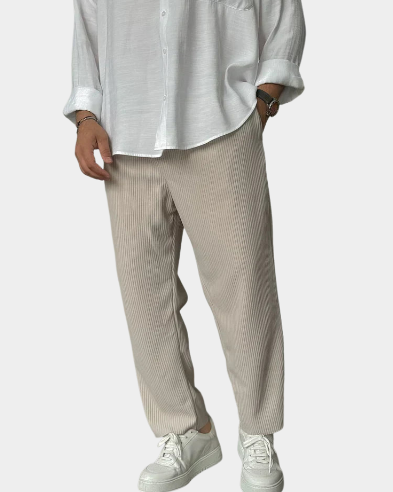 Fredie | Calças Elegantes com Textura Canellada