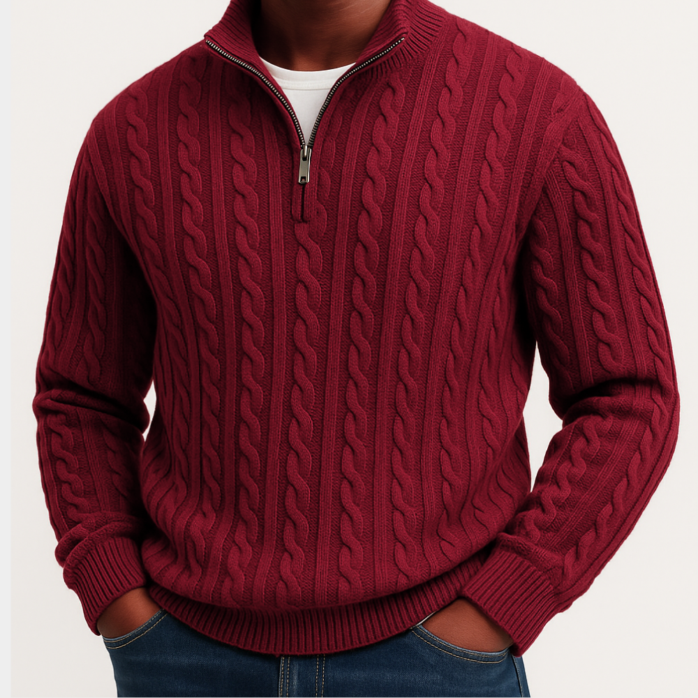 Chris | Pullover clássico com fecho de polo