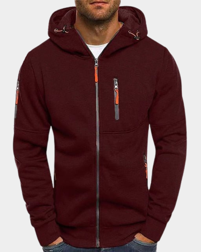 Mordane | Sweatshirt simples com capuz e fecho éclair