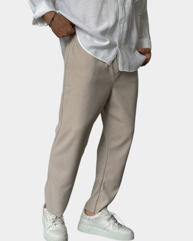 Fredie | Calças Elegantes com Textura Canellada