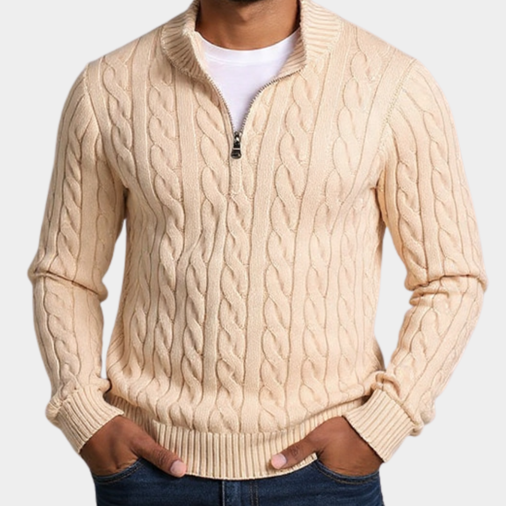 Chris | Pullover clássico com fecho de polo