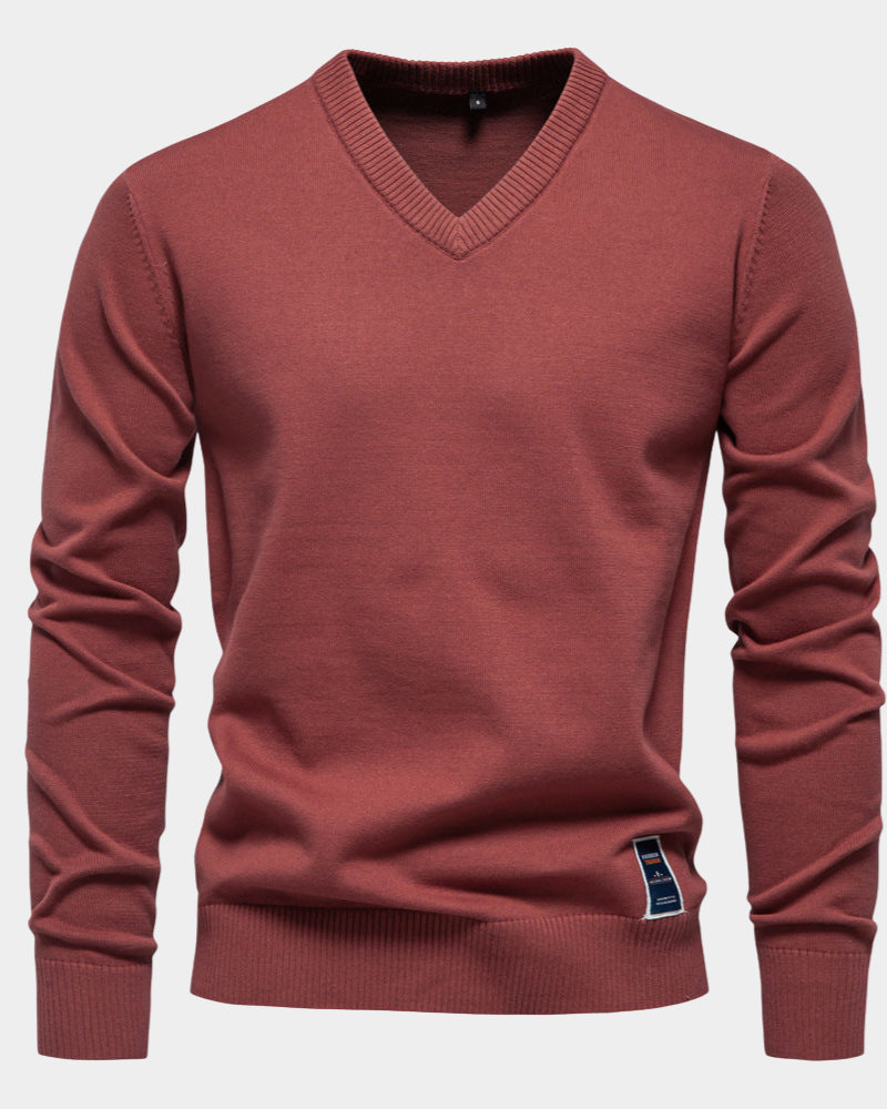 Trystan | Suéter clássico simples com decote em V
