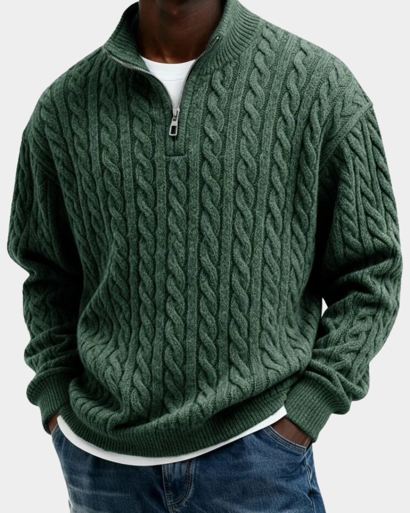 Chris | Pullover clássico com fecho de polo