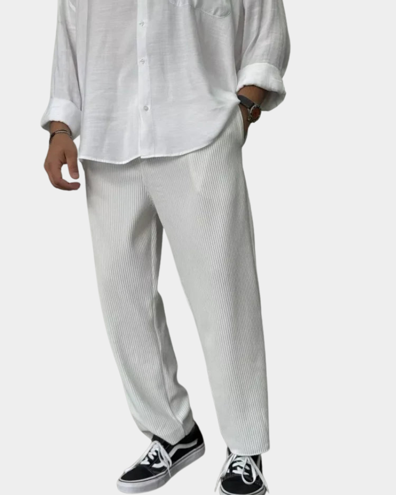 Fredie | Calças Elegantes com Textura Canellada