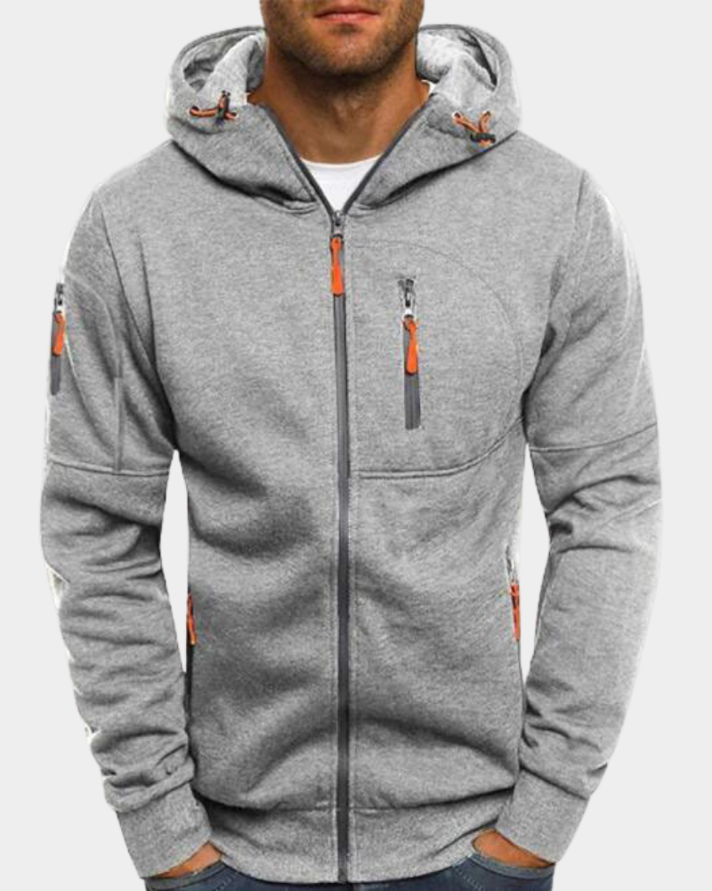 Mordane | Sweatshirt simples com capuz e fecho éclair