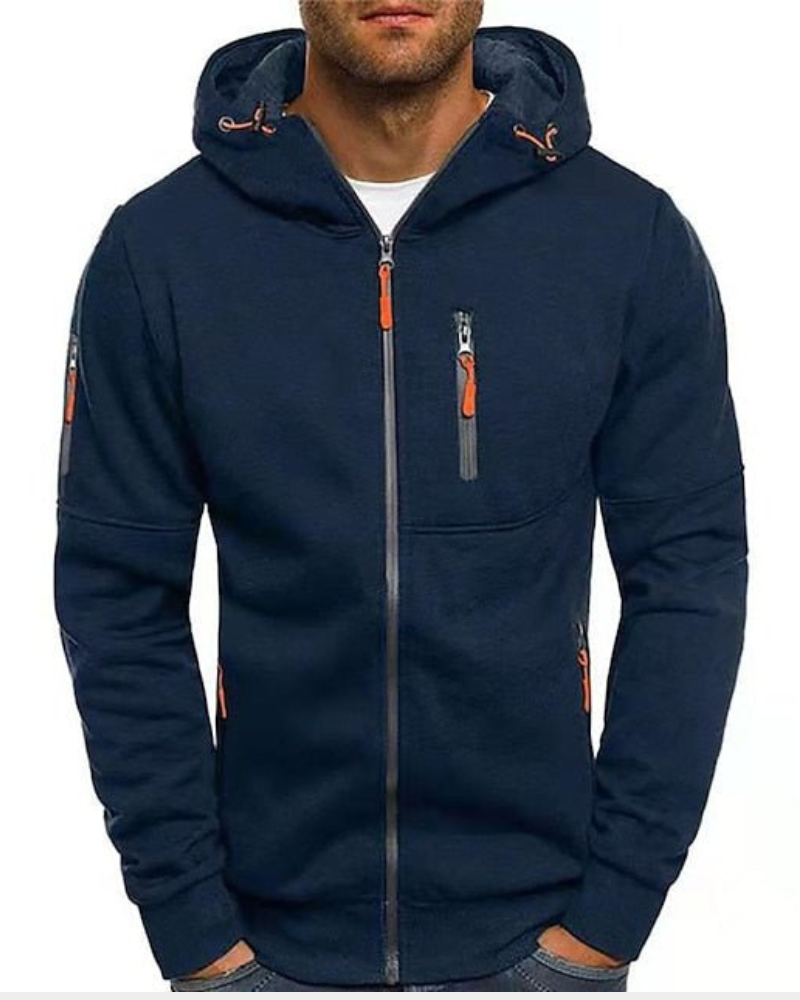 Mordane | Sweatshirt simples com capuz e fecho éclair