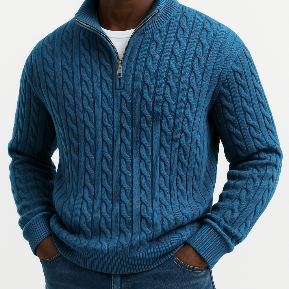 Chris | Pullover clássico com fecho de polo