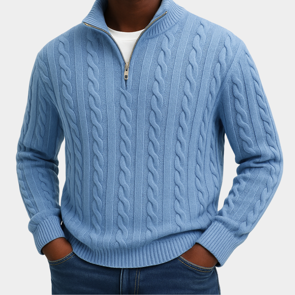 Chris | Pullover clássico com fecho de polo