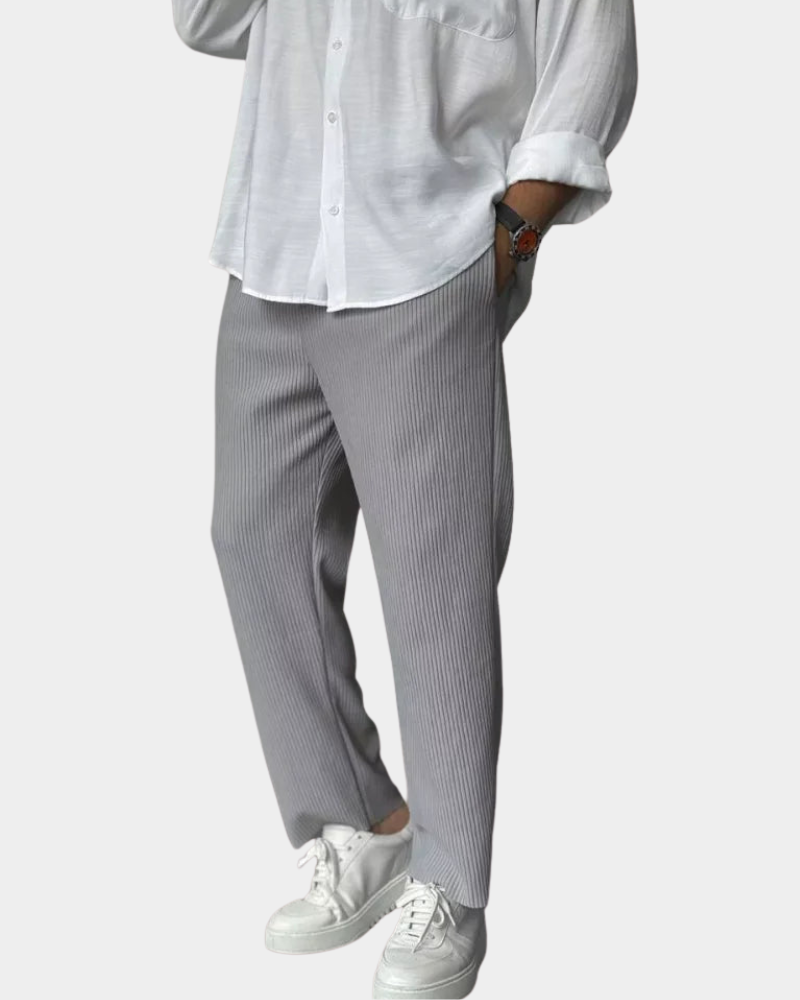 Fredie | Calças Elegantes com Textura Canellada
