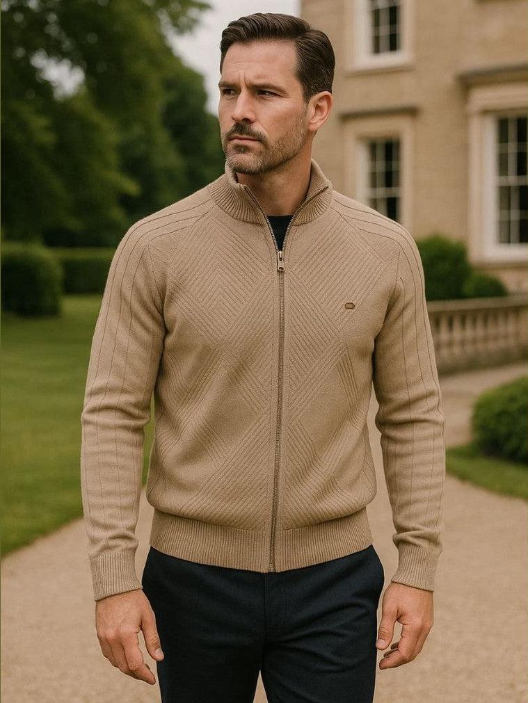 Jacquard™ | Cárdigan de ponto com fecho