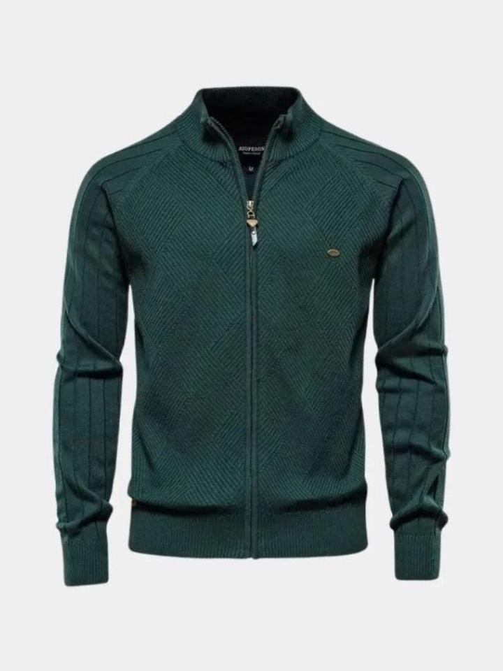 Jacquard™ | Cárdigan de ponto com fecho